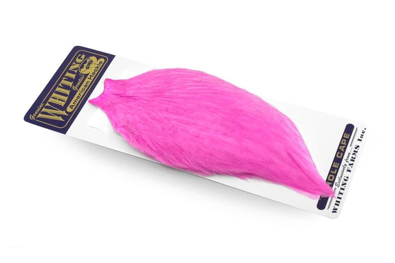 American Rooster Cape White dyed Pink view 2