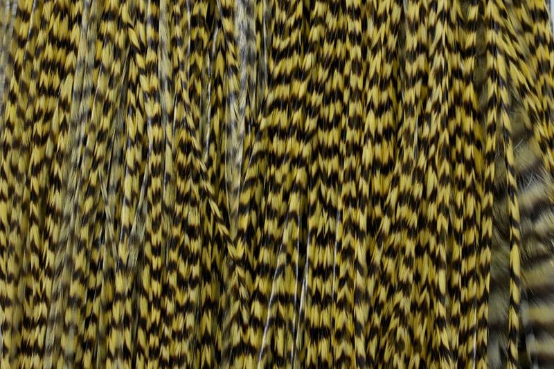 Whiting Silver Saddle Grizzly dyed Pale Yellow view 1