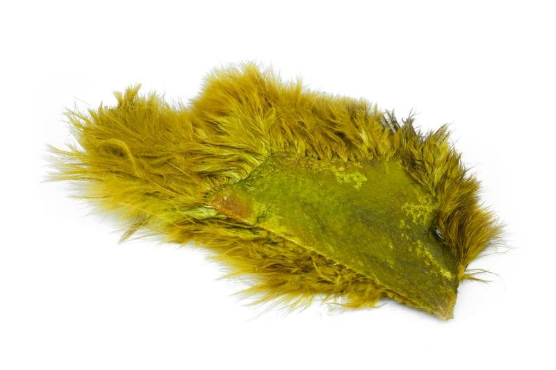 Mini Bird Fur White dyed Golden Olive view 4