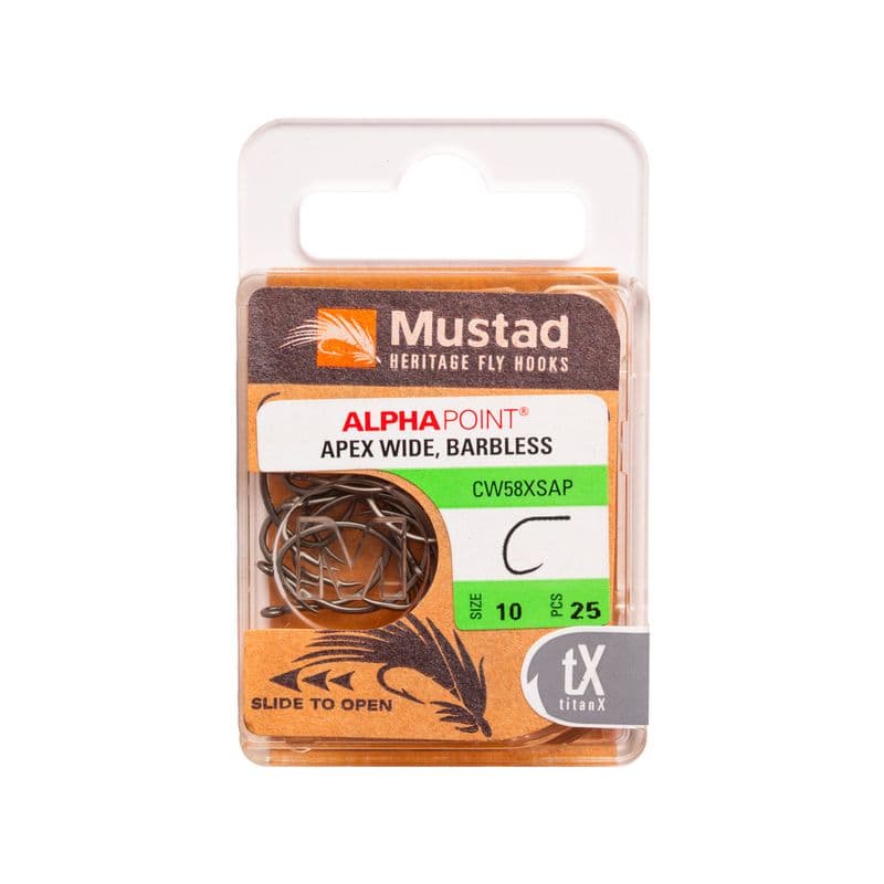 Heritage CW58XS Barbless Curved Wide Gap Dry Fly view 3
