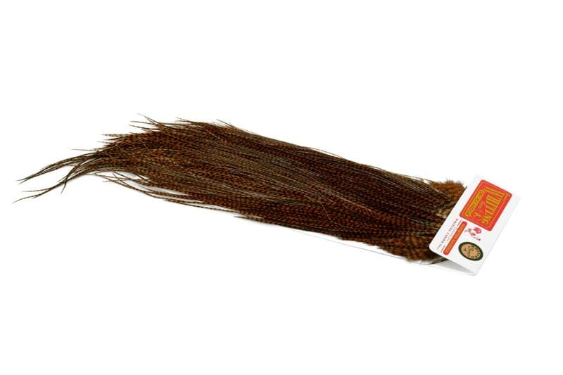 Whiting Bronze Midge Saddle Grizzly dyed Brown view 2