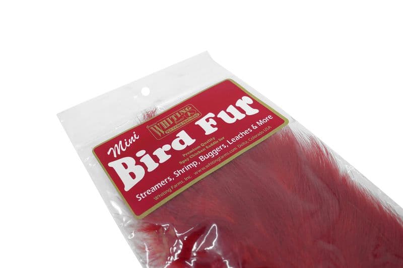 Mini Bird Fur White dyed Red view 1