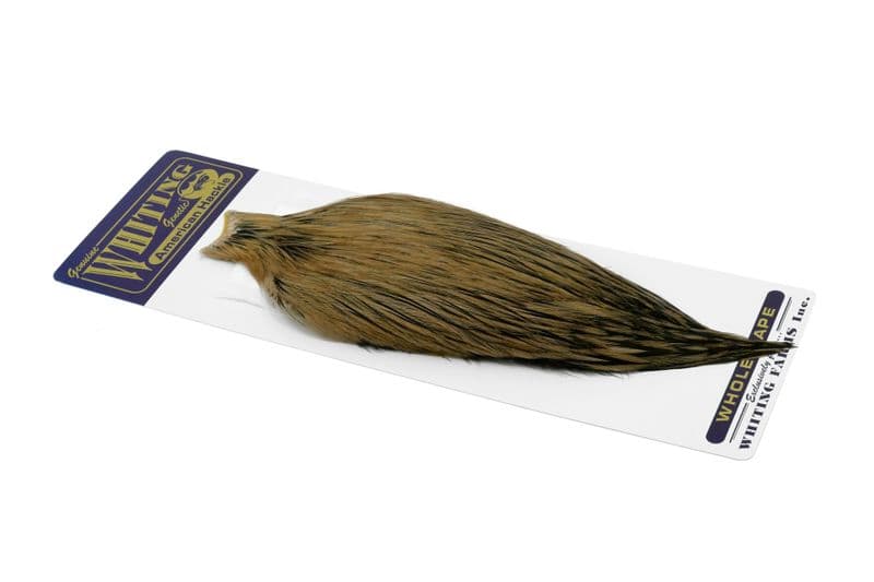 American Rooster Cape Black laced White dyed Tan view 2