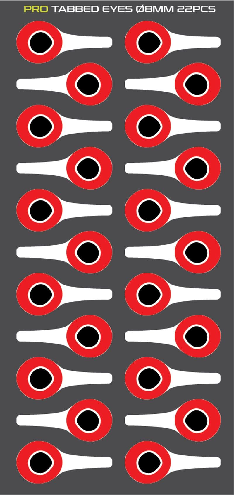 3D Tabbed Eyes Silver/Hot Red view 5