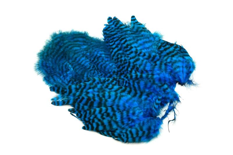 Whiting Rooster SH/C Grizzly dyed Kingfisher Blue view 1