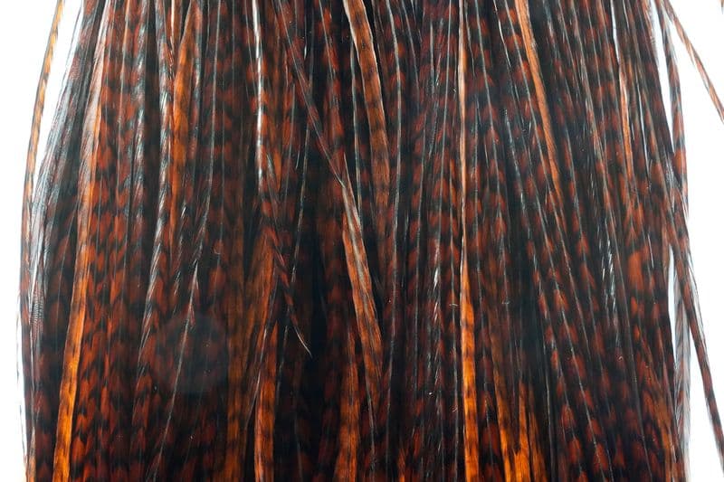 Eurohackle Saddle Grizzly dyed Coachman Brown
