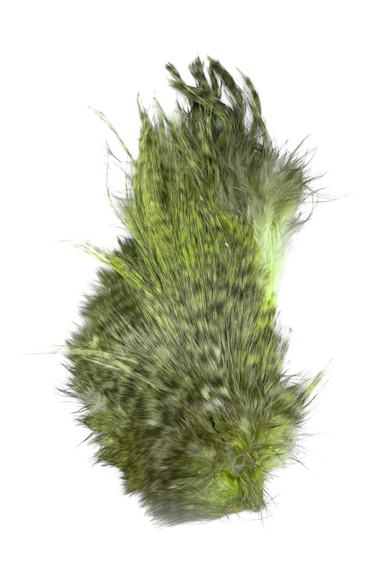 Bird Fur Grizzly dyed Olive view 3