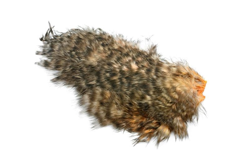 Mini Bird Fur Grizzly dyed Salmon view 2