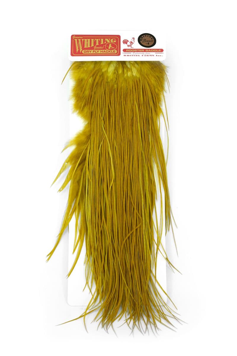 Whiting Bronze Midge Saddle White dyed Golden Olive view 3