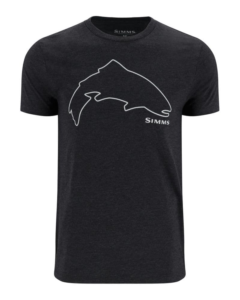 Trout Outline T-Shirt Dark Gunmetal Heather view 1