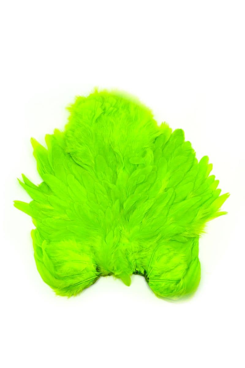 American Hen SH/C White dyed Fl. Green Chartreuse view 3