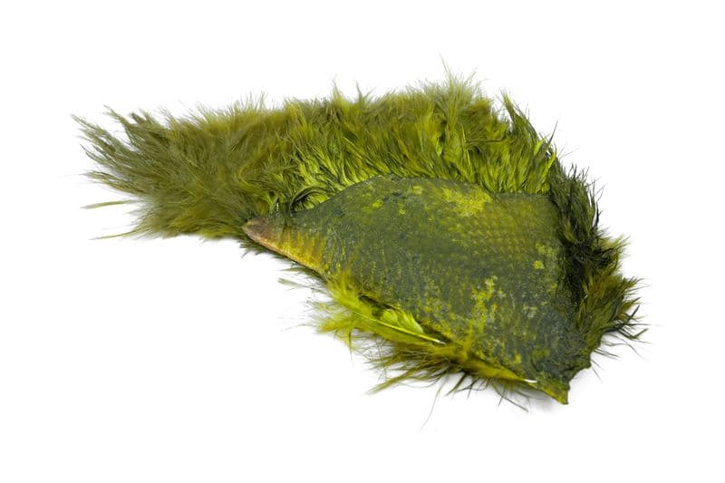 Mini Bird Fur White dyed Dark Olive view 4