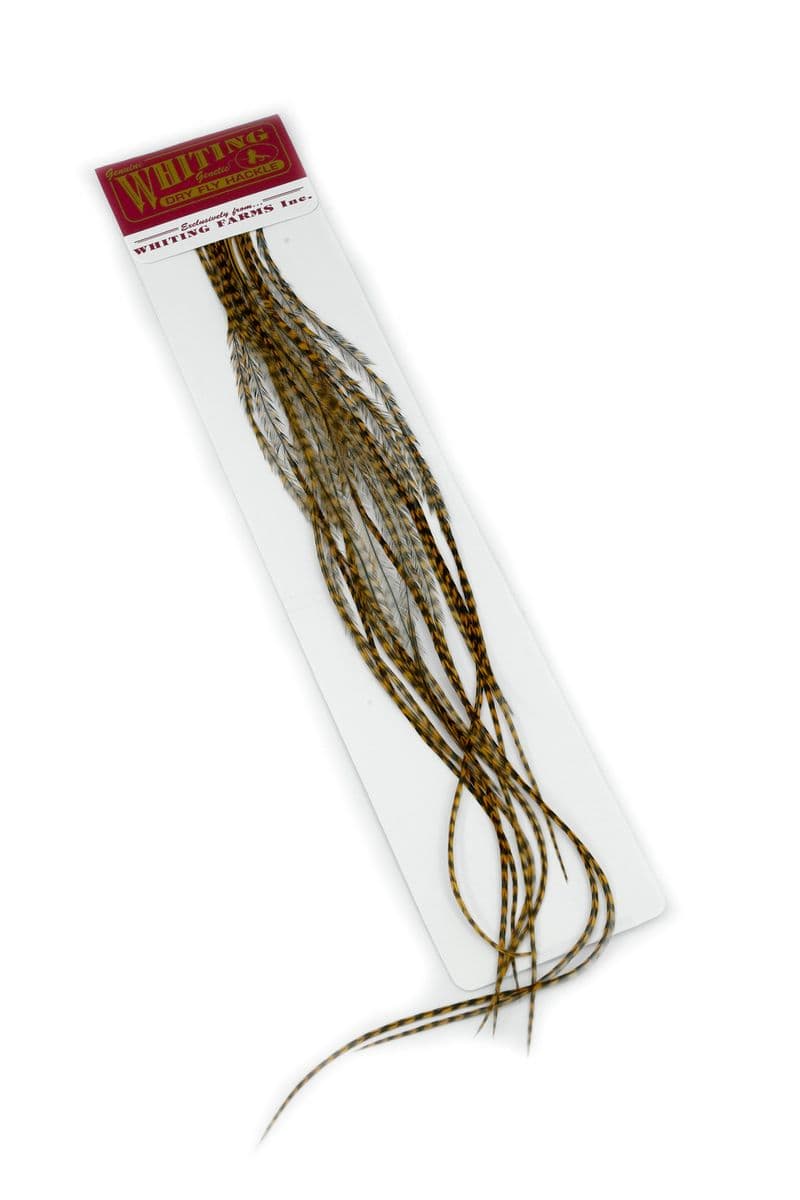 Whiting 100 Pk Size 16 Grizzly dyed March Brown view 1