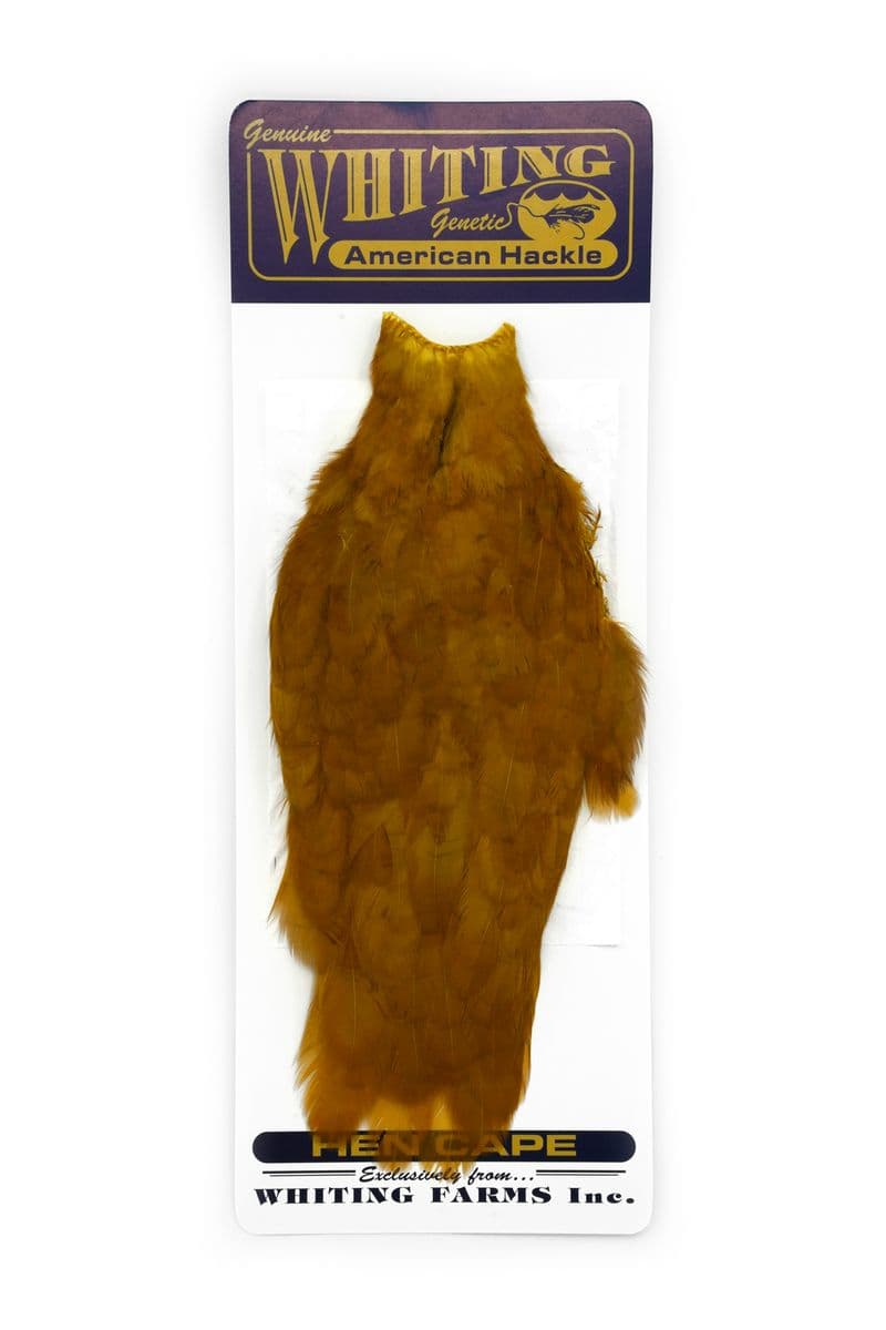 American Hen Cape White dyed Golden Olive view 3