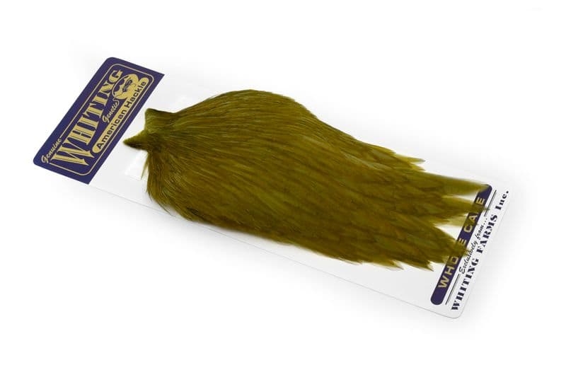 American Rooster Cape White dyed Dark Olive view 2