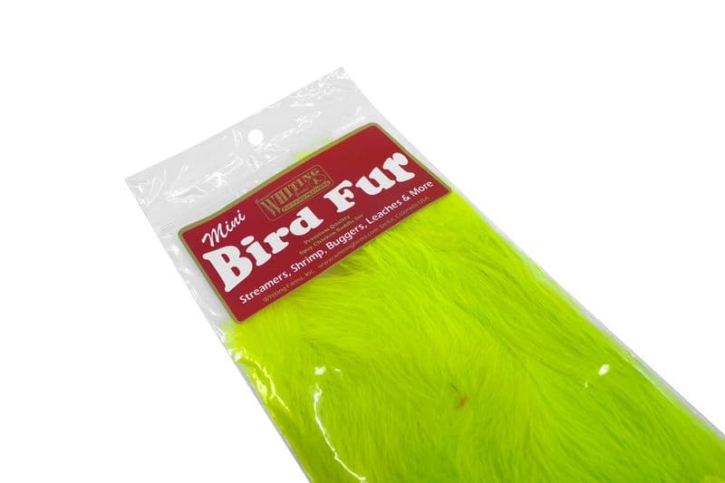 Mini Bird Fur White dyed Fl. Yellow Chartreuse view 1