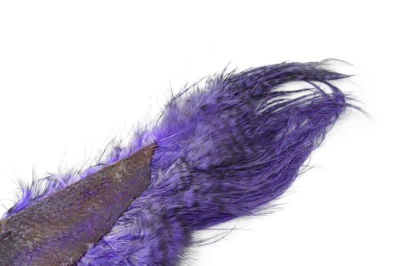 Bird Fur Grizzly dyed Purple view 4