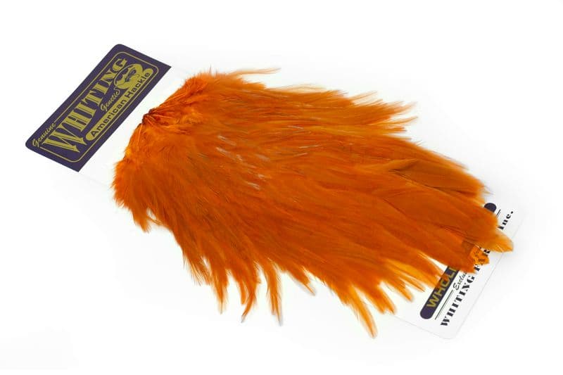 American Rooster Saddle White dyed Burnt Orange view 2