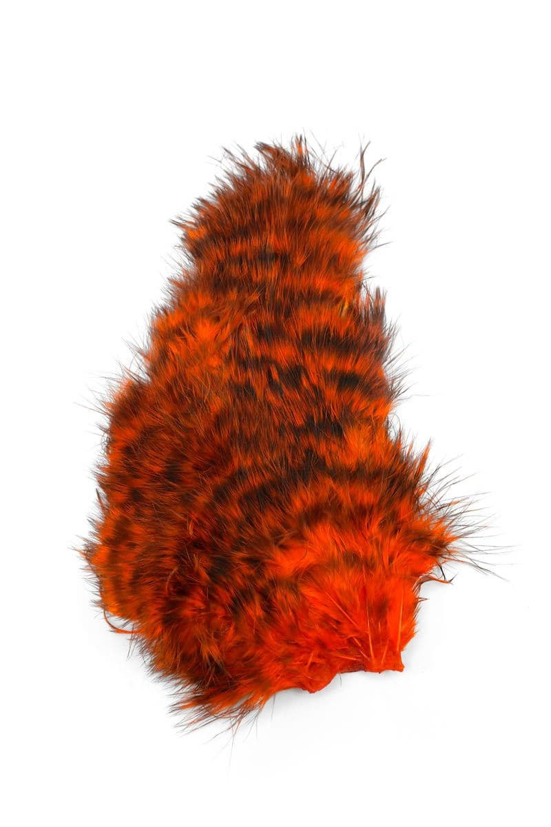 Mini Bird Fur Grizzly dyed Orange view 3