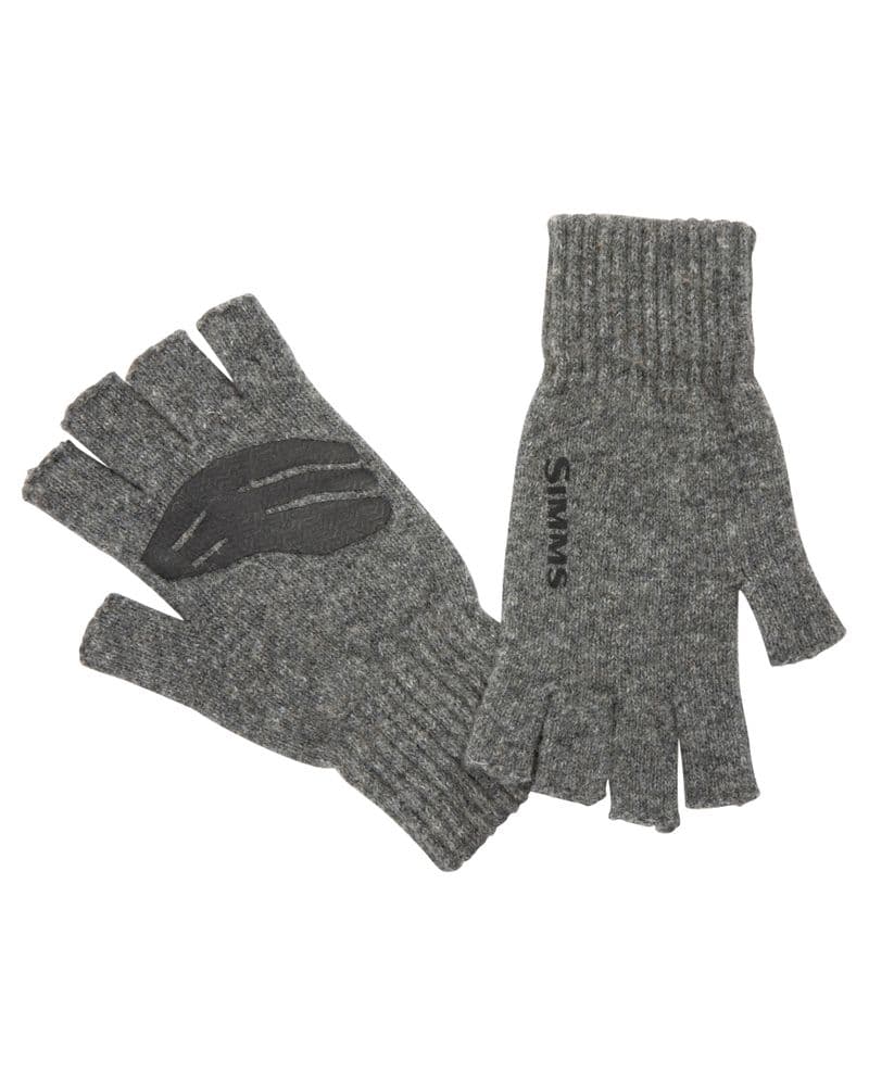 Wool ½ Finger Glove Steel view 2