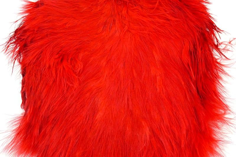 Spey Hackle Hen Saddle White dyed Red
