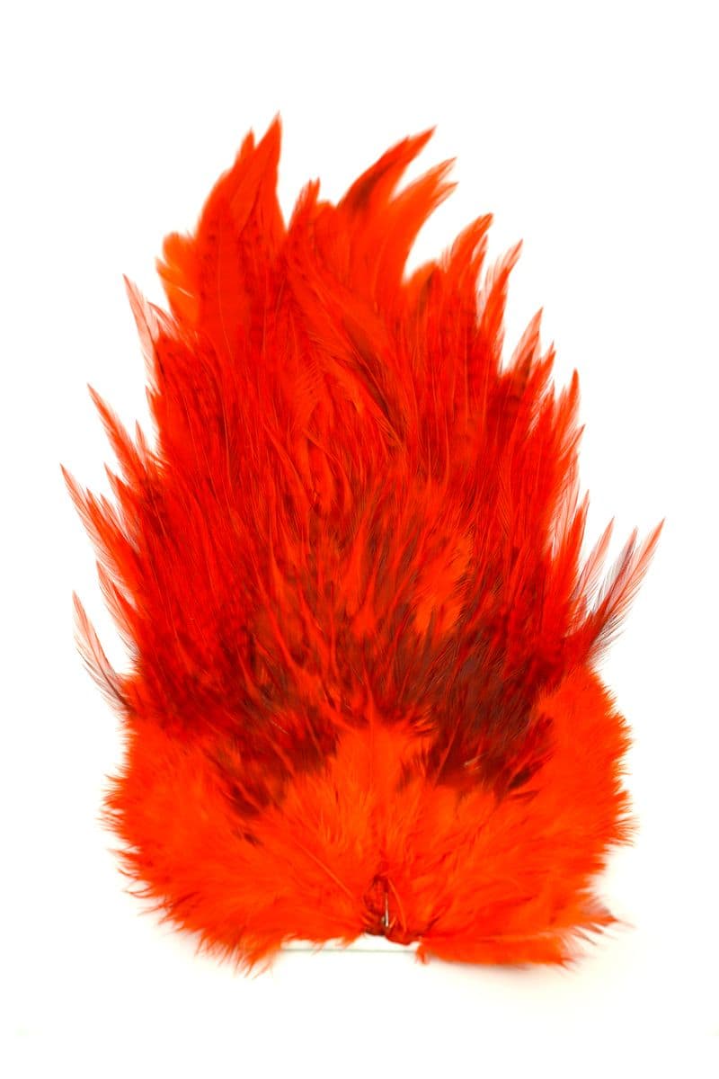 4 B's Rooster Saddle White dyed Orange view 2