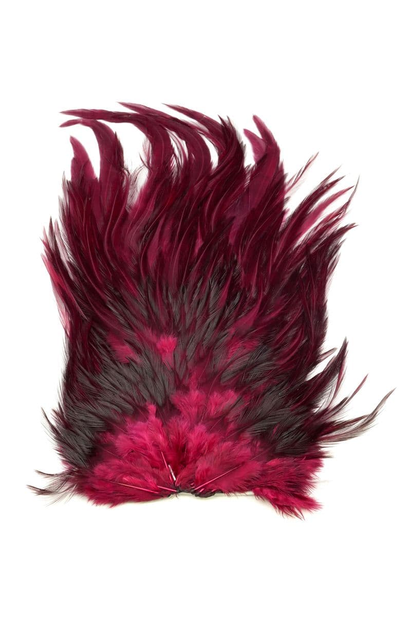 4 B's Rooster Saddle White dyed Claret view 2