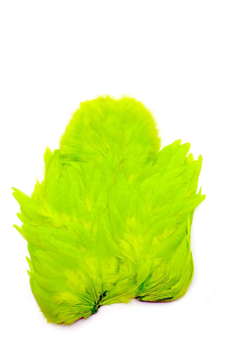 Whiting Rooster SH/C White dyed Fl. Green Chartreuse view 2