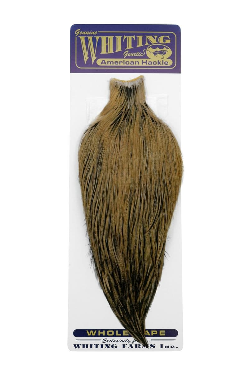 American Rooster Cape Black laced White dyed Tan view 3