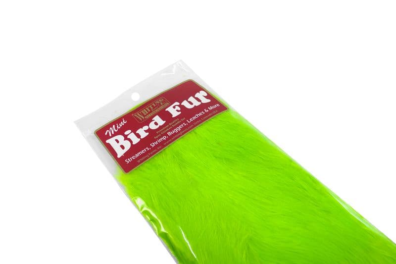 Mini Bird Fur White dyed Fl. Green Chartreuse view 1