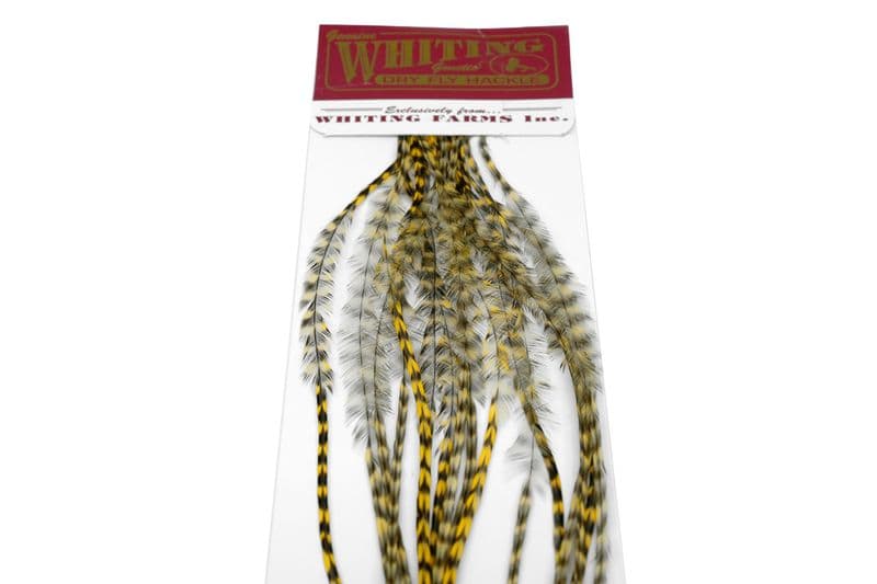 Whiting 100 Pk Size 18 Grizzly dyed Golden Straw view 4