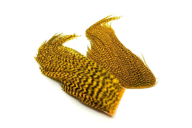 Whiting Bugger Pack Grizzly dyed Yellow view 4