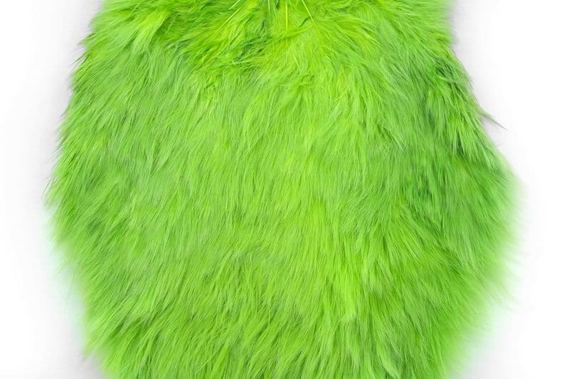 Spey Hackle Hen Saddle White dyed Insect Green