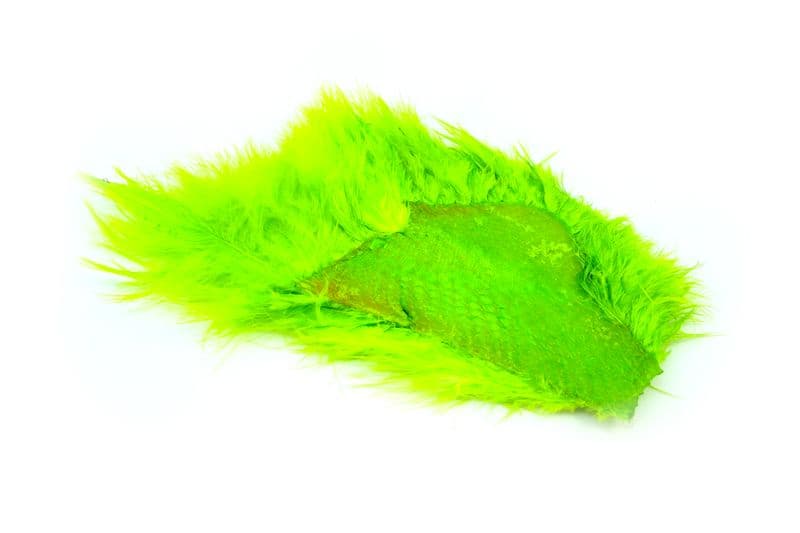 Mini Bird Fur White dyed Fl. Green Chartreuse view 4
