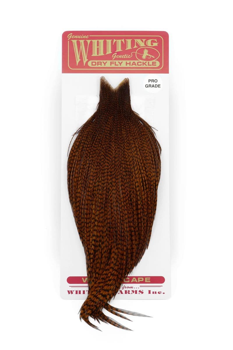 Whiting Silver Cape Grizzly dyed Brown view 3
