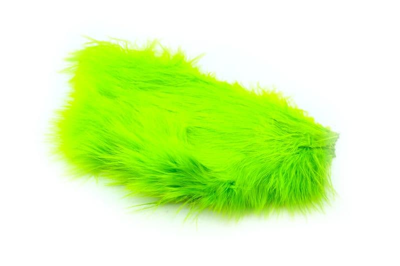 Mini Bird Fur White dyed Fl. Green Chartreuse view 2