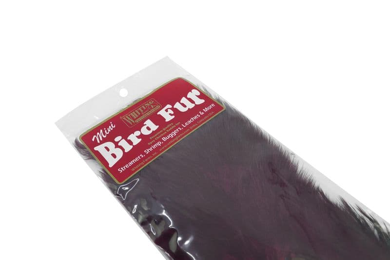 Mini Bird Fur White dyed Claret view 1
