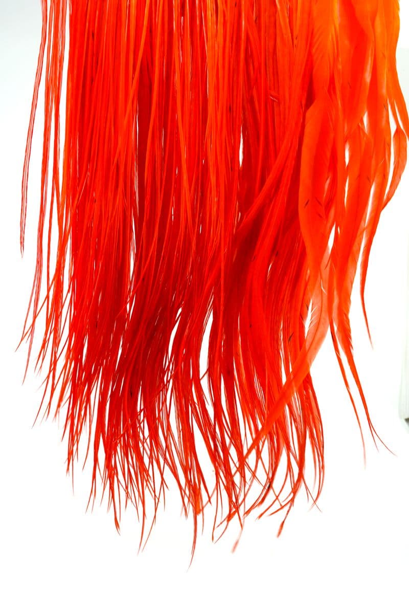 Eurohackle Saddle White dyed Orange view 4