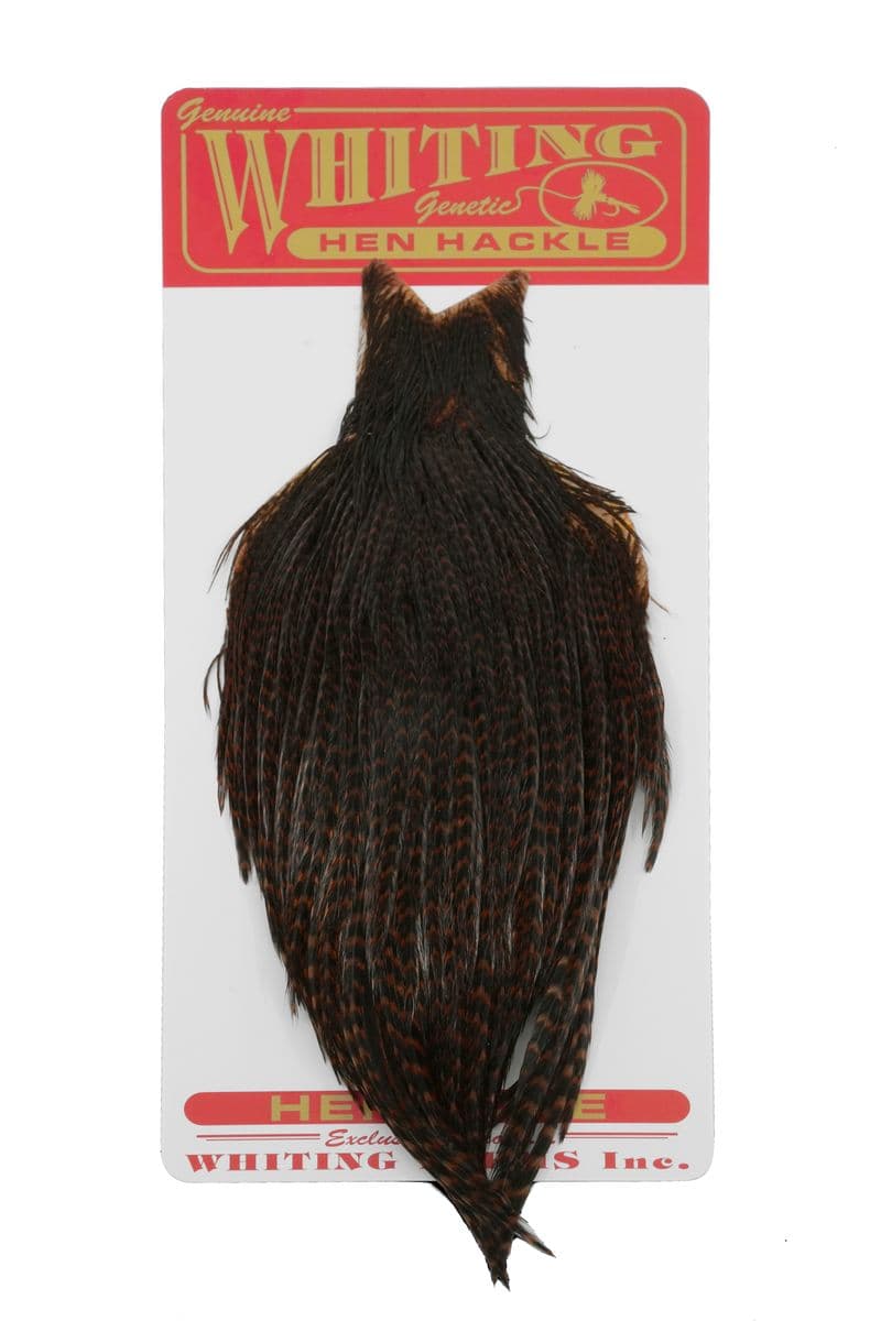 Whiting Hen Cape Grizzly dyed Brown view 2
