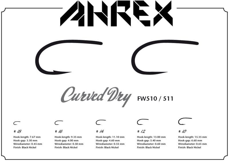 FW510 Curved Dry Hook Barbed #
