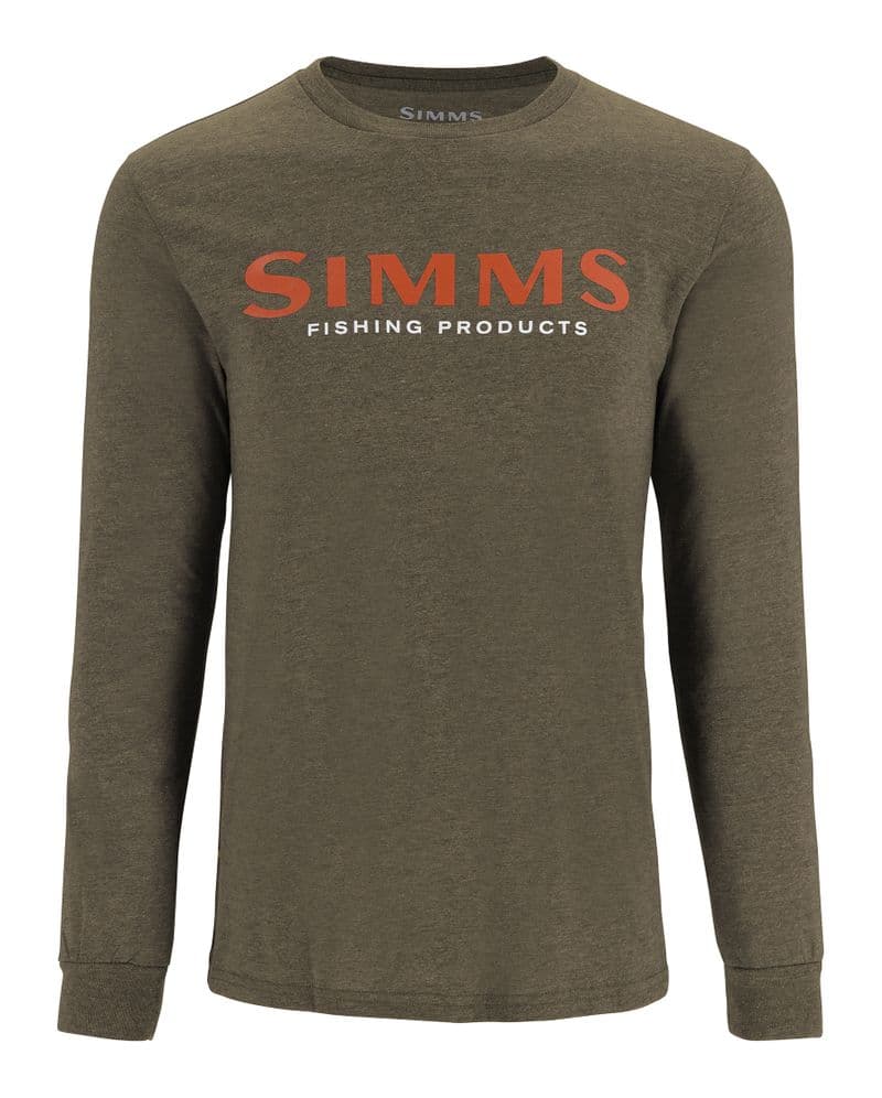 Simms Logo Shirt LS Loden Heather view 1