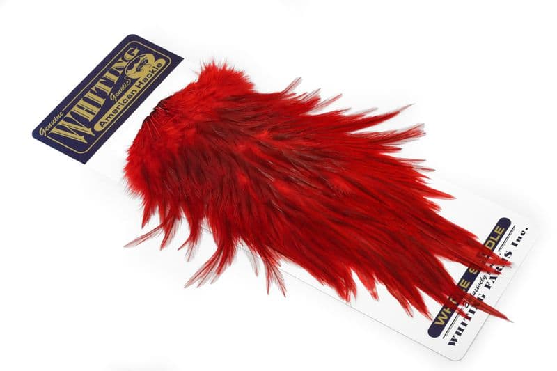American Rooster Saddle White dyed Red view 2