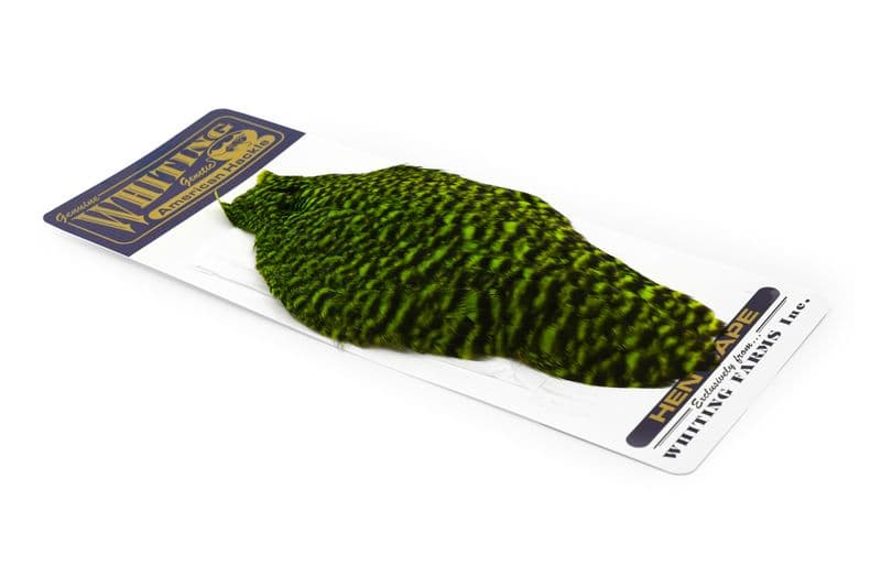 American Hen Cape Grizzly dyed Fl. Green Chartreuse view 2