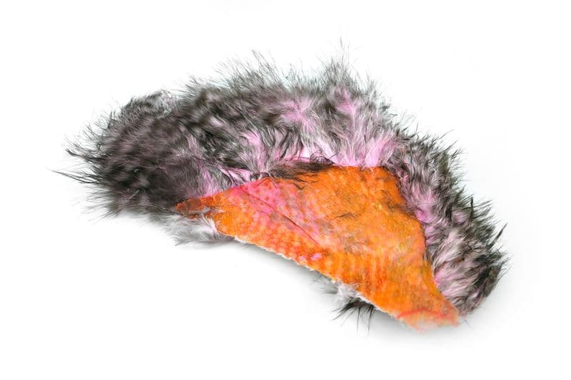 Mini Bird Fur Grizzly dyed Shell Pink view 4