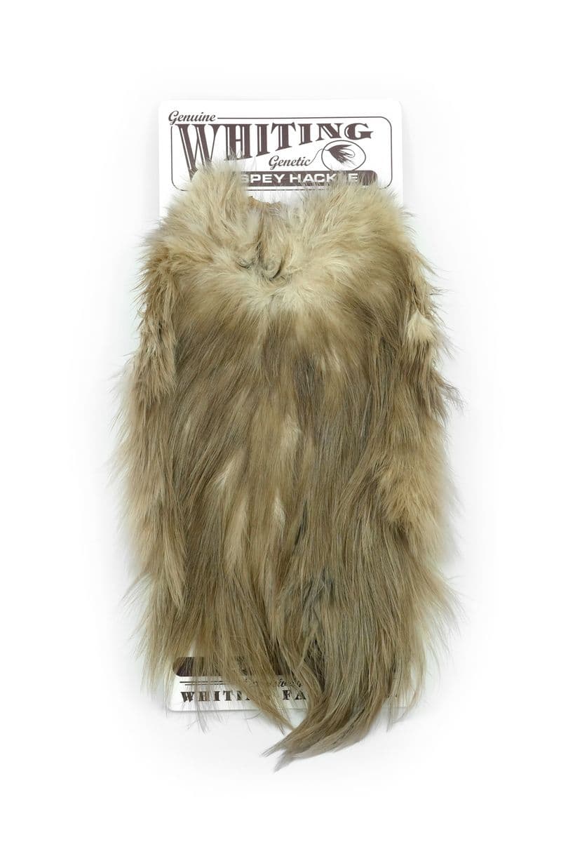 Spey Hackle Rooster Saddle Bronze White dyed Tan view 3