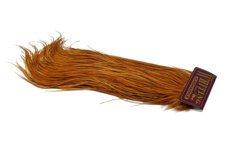 Eurohackle Saddle White dyed March Brown view 2