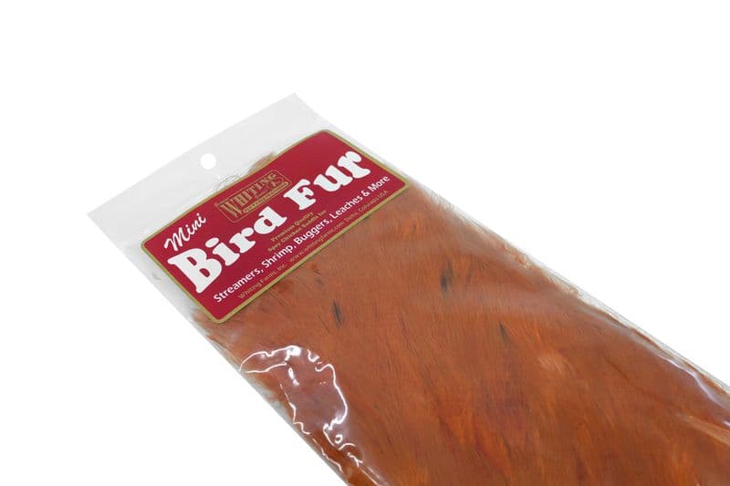 Mini Bird Fur White dyed Burnt Orange view 1