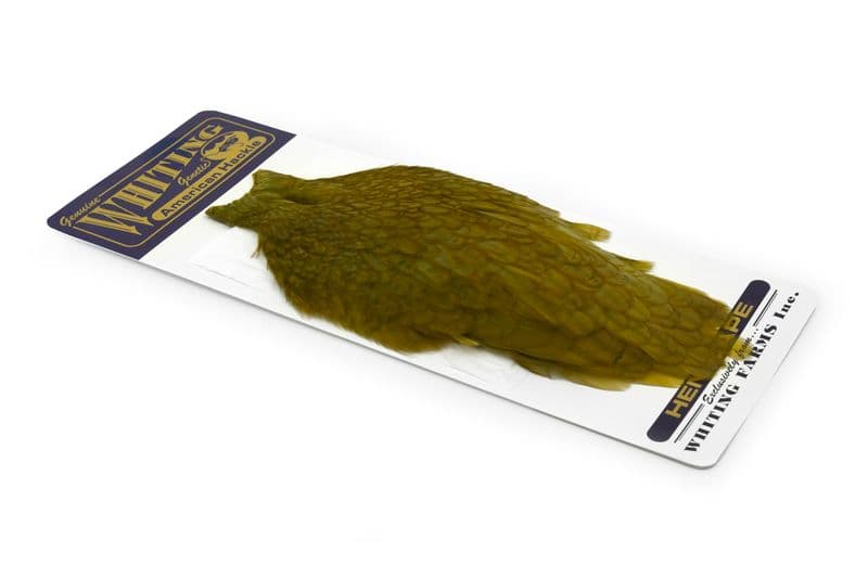 American Hen Cape White dyed Dark Olive view 2