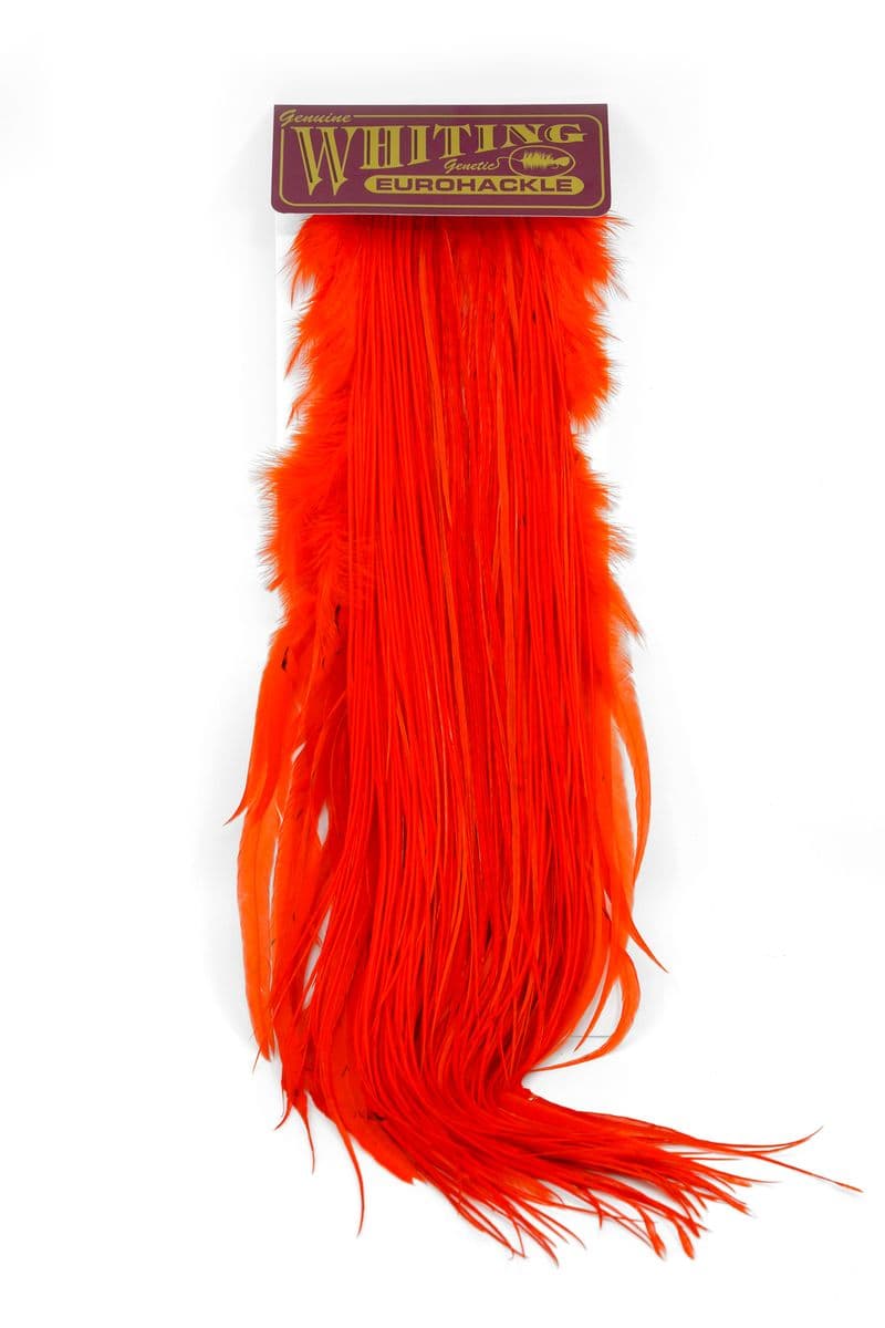 Eurohackle Saddle White dyed Orange view 3