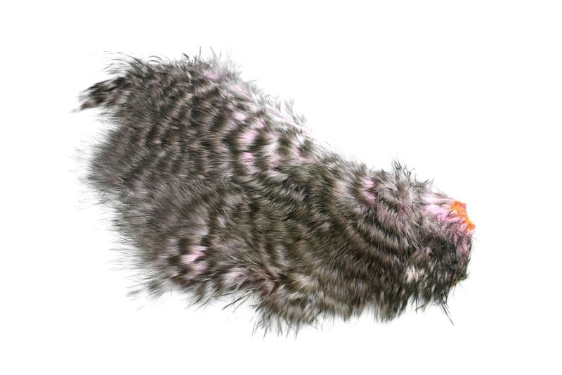 Mini Bird Fur Grizzly dyed Shell Pink view 2
